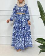 پیراهن ساحلی آبی کاربنی