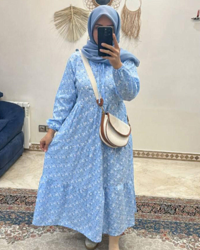 پیراهن ساحلی پینترستی به رنگ آبی آسمانی