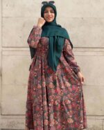 ست پیراهن ساحلی اقتصادی کد 05 با روسری سبز