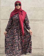 پیراهن ساحلی اقتصادی کد 02 با شال قرمز