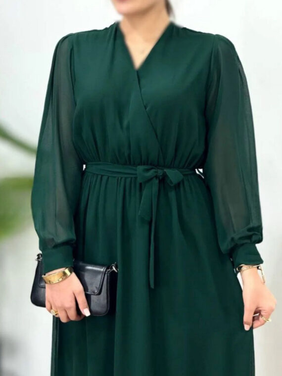 پیراهن حریر سبز