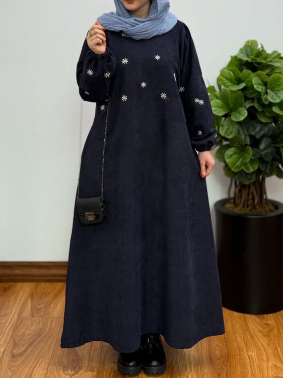 پیراهن مانتویی بابونه آبی