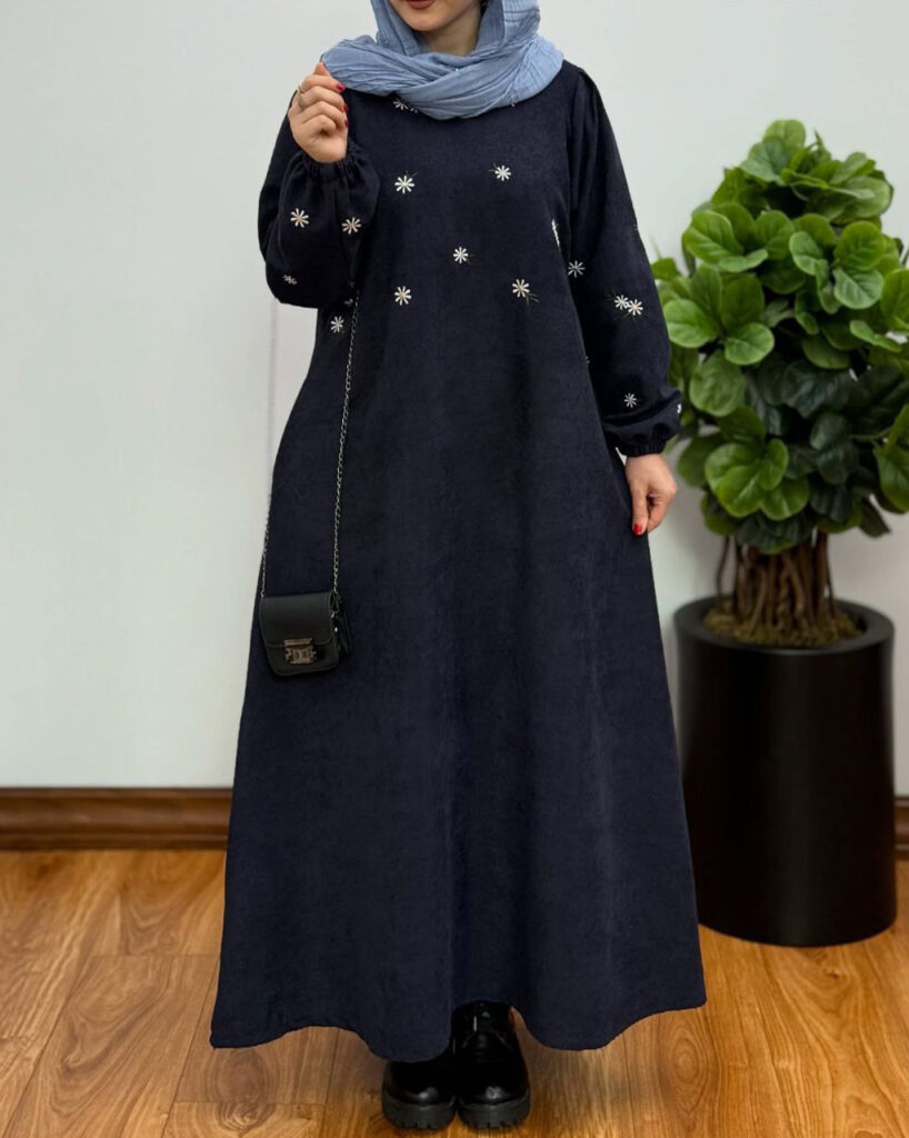 پیراهن مانتویی بابونه آبی