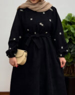 پیراهن مانتویی بابونه مشکی