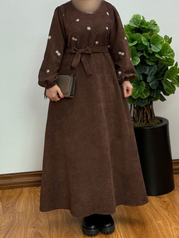 پیراهن مانتویی بابونه نسکافه ای