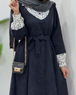 پیراهن مانتویی نورین سرمه ای