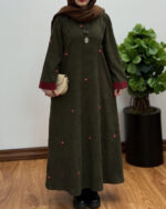 پیراهن مخمل کبریتی تبسم سبز