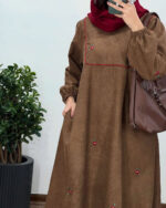 پیراهن مانتویی ناربن قهوه ای