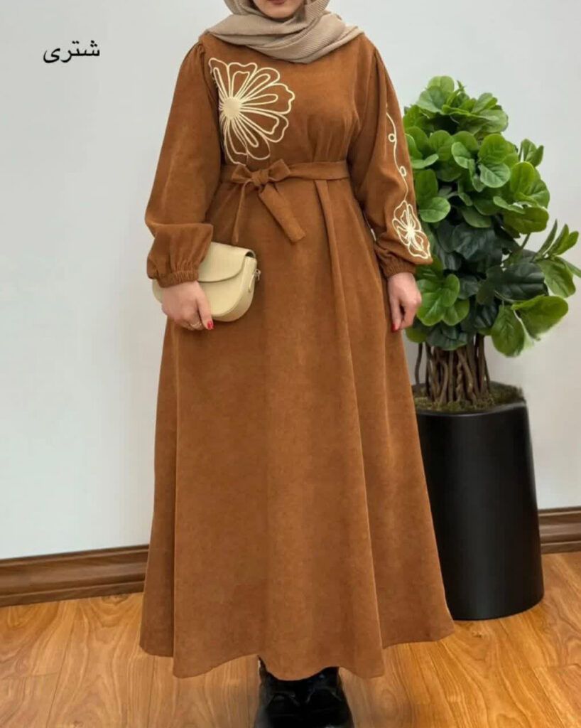 پیراهن مانتویی سوپر کلوش خورشید شتری