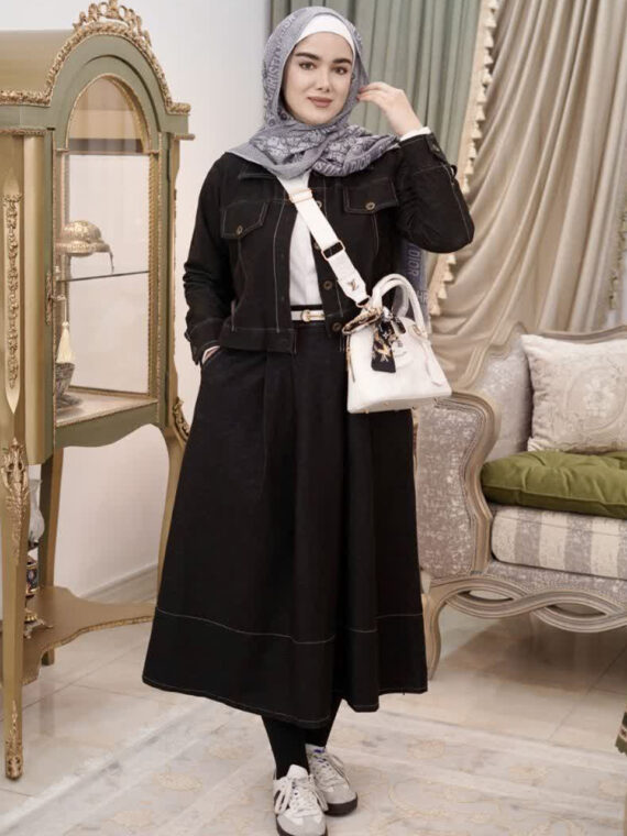 کت دامن جین اعلا مشکی