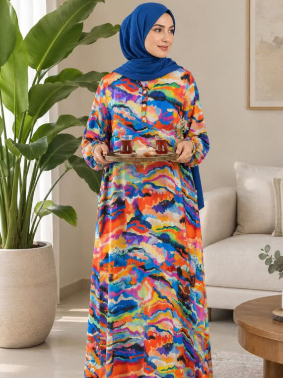 پیراهن ساحلی طناز آبرنگی